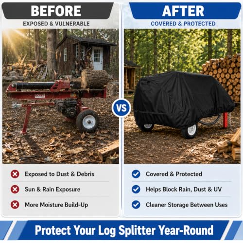 Log Splitter Cover 83" x 45" x 39" Waterproof Heavy Duty Outdoor - Image 6