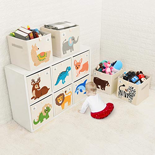 13 Inch Animal Cube Storage Bins, Foldable Fabric Kids Toy - Image 7