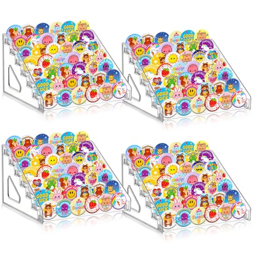 4 Pack 7 Tier Clear Acrylic Display Stand with Fence | All Products - Image 2