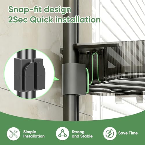 4 Tier Corner Shower Caddy with Modular Poles ABS Ba | All Products - Image 4
