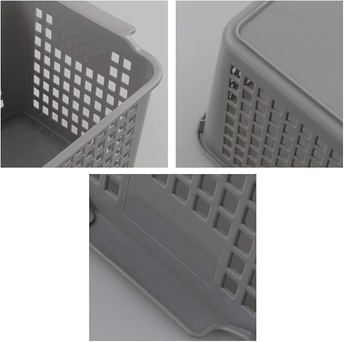 Deep Plastic Storage Basket, 6 Packs