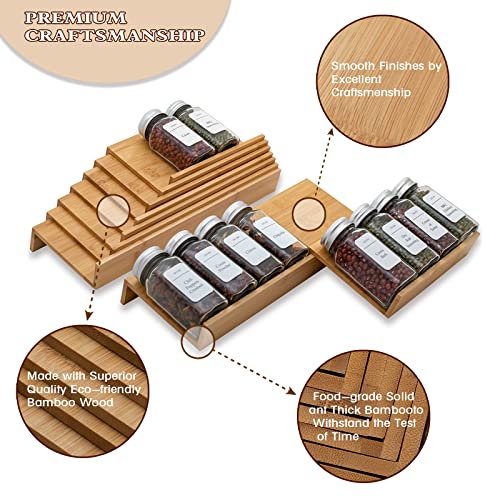 Bamboo Spice Rack Drawer Organizer - Image 5