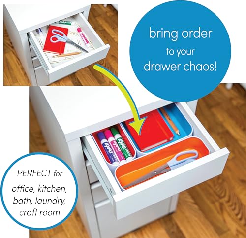 Three by Three Seattle Metal Drawer Organizer Tray Set, 5-Pc - Image 3