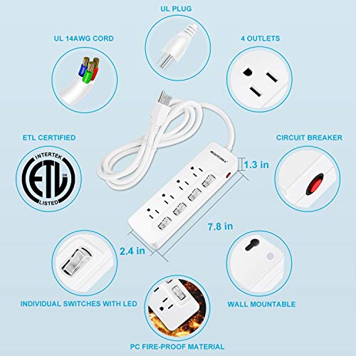 Appliance Extension Cord with Individual Switches on Off - 6 FT - Image 6