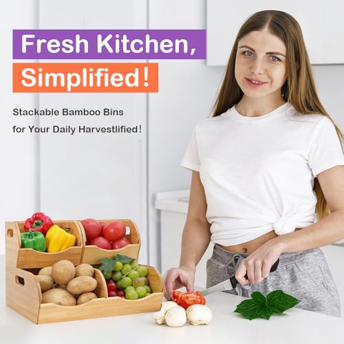 Stackable Bamboo Pantry Organizer - Image 3