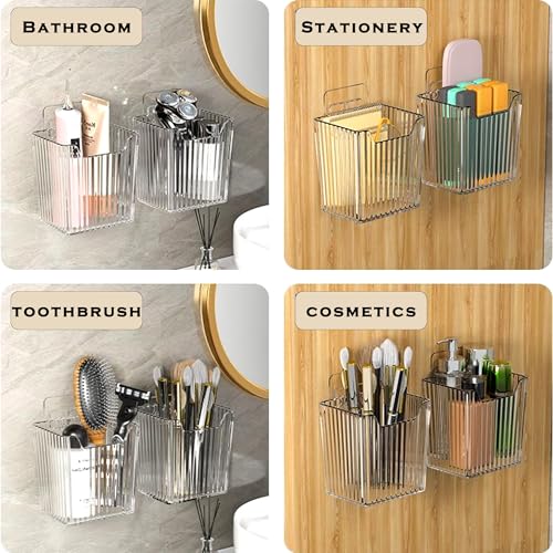 4 Pack Acrylic Wall Mount Organizer, Adhesive Cabinet Door - Image 6