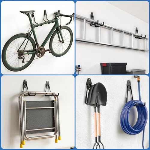 Garage Hooks Heavy Duty, 4 Pack Large 7.5 Inch Ladder Hooks Black - Image 6