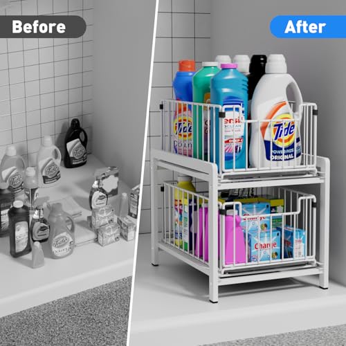 2-Tier Pull Out Cabinet Organizer, Slide Out Under Sink Organizer - Image 6