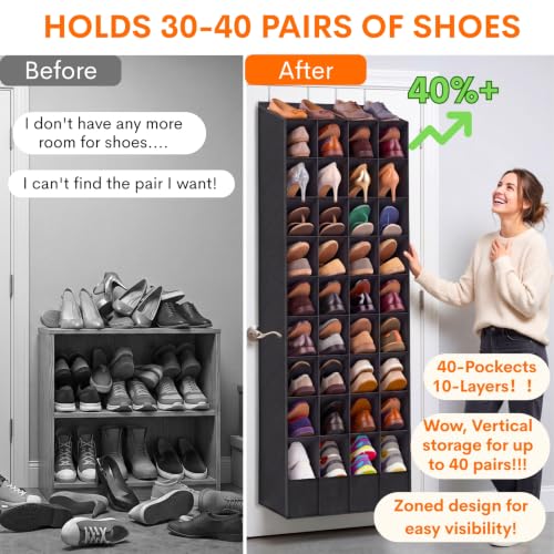 Ofiray-home Over the Door Shoe Organizer, 30-40 Pairs - Image 3