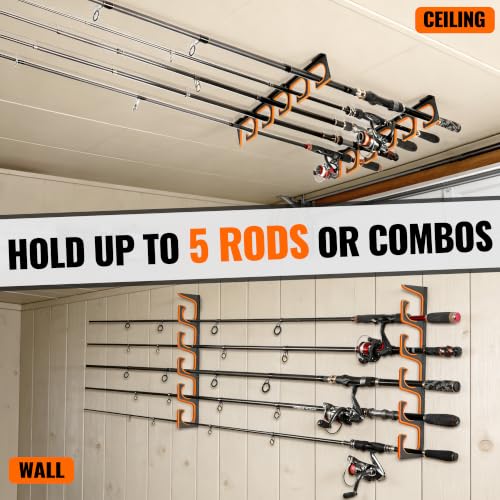 PLUSINNO H5P Fishing Rod Holders for Garage Wall/Ceiling - Image 3