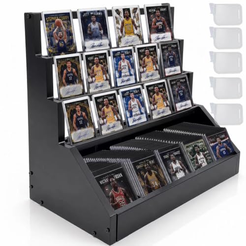 Wooden Trading Card Display, 3-Tier Display Stand | Home Organization - Image 2