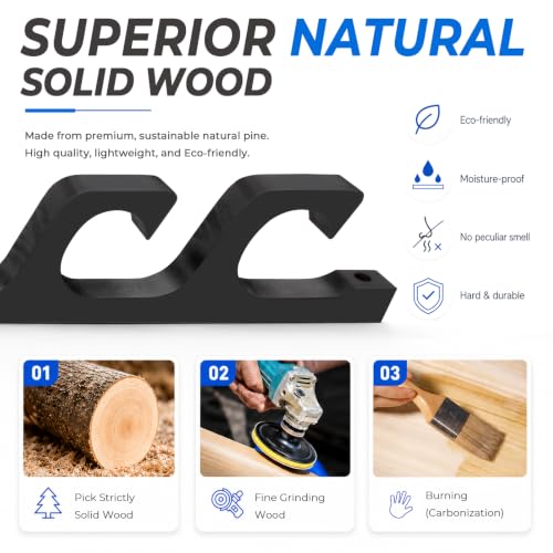 PLUSINNO H5W Solid Wood Fishing Rod Holder, Horizontal - Image 4