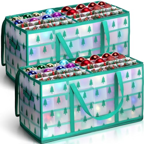 Hosuly 2 Pcs Plastic Christmas Ornaments Storage Box - Image 2