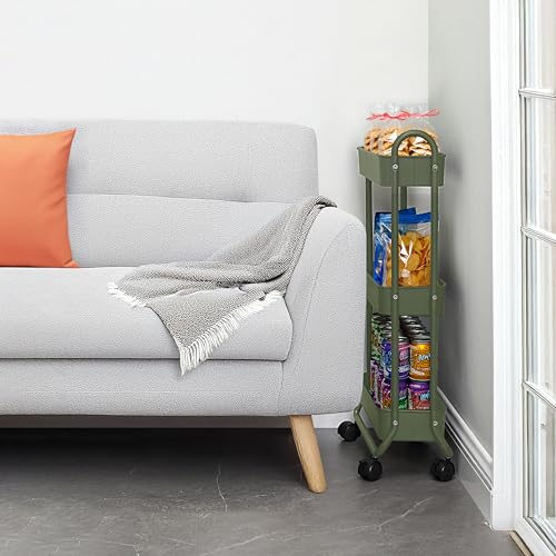 SunnyPoint Slim Rolling Storage Cart, 3 Tier Bathroo | All Products - Image 3