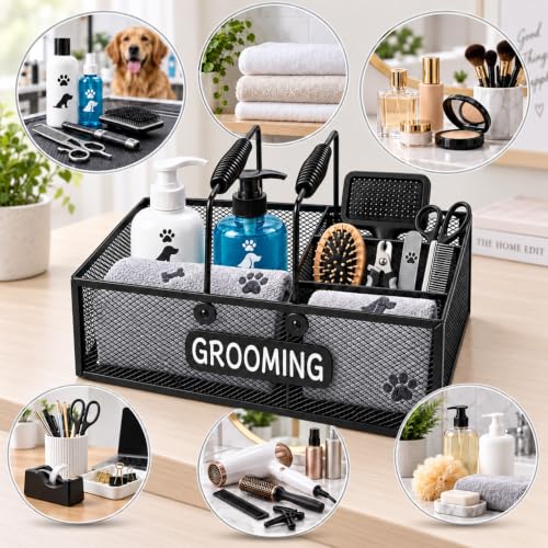 Pethiy Pet Grooming Organizer, 6-Compartment Dog Grooming Caddy - Image 7