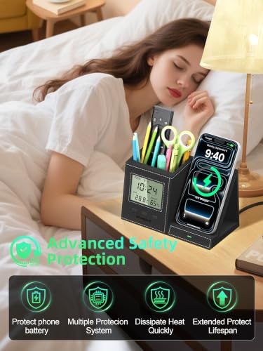 5-in-1 Pen Holder with Wireless Charger, Desk Organizer - Image 6