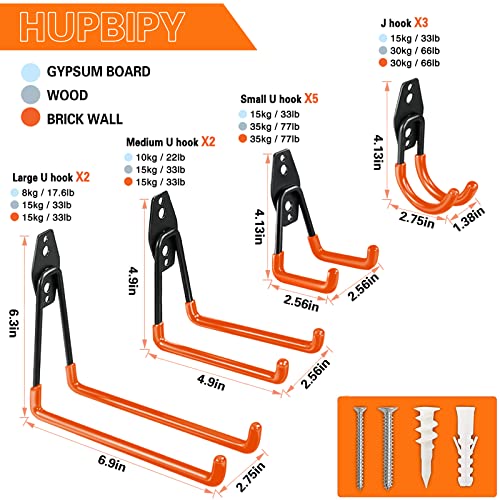 HUPBIPY 12 Pack Garage Hooks Heavy Duty, Wall Mount Ladder Hooks - Image 3