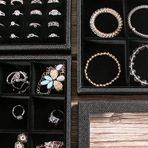 Julysky 4 Pcs/set Stackable Jewelry Organizer Trays | Jewelry Organiza - Image 7