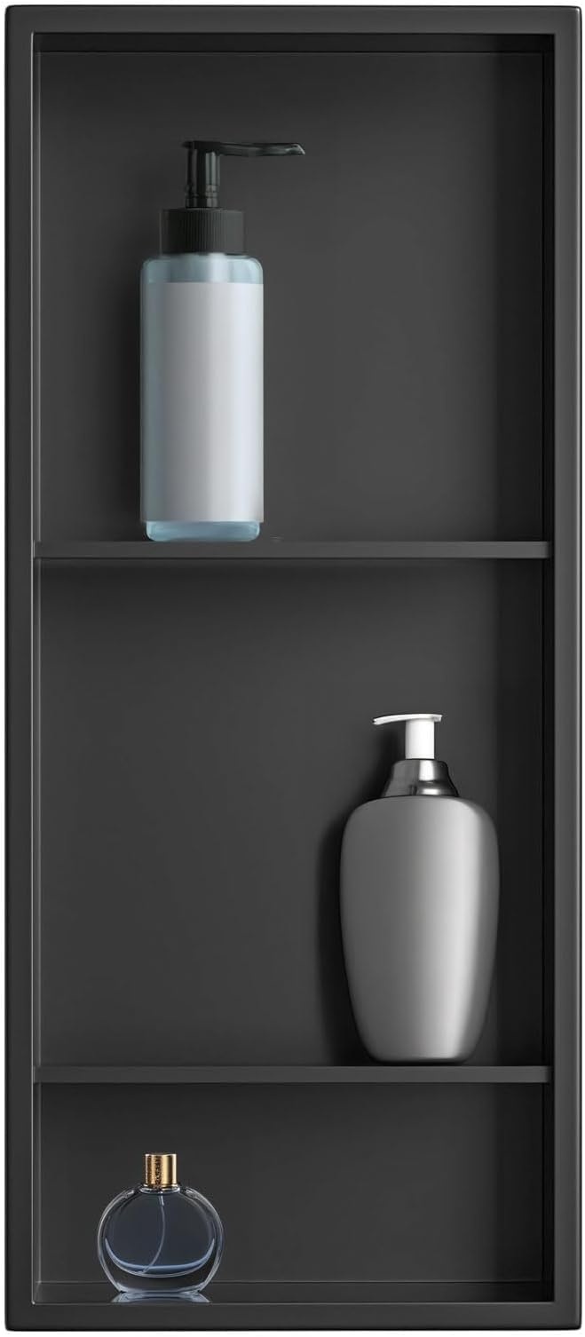 Shower Niche, Stainless Steel Elegant Bathroom Niche, No Tile Needed Recessed Shower Shelf Organizer for Storage