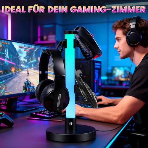 VCOM Headphone Stand with 17 Light Modes, Gaming Controller - Image 4