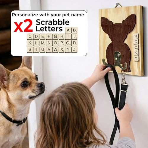 Chihuahua Dog Leash Holder Wall Mount with Scrabble - Image 4