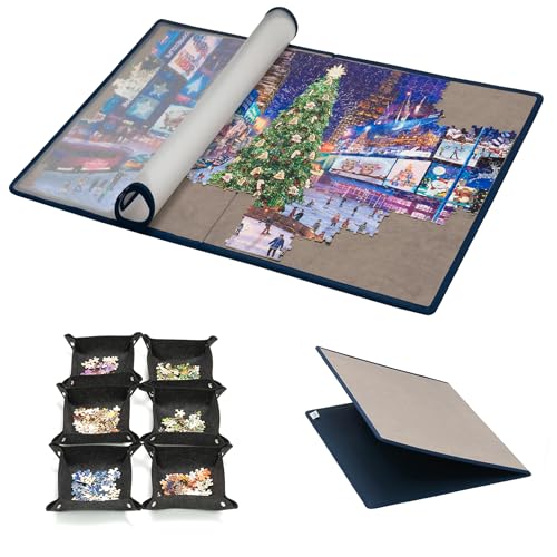 Tektalk Foldable Jigsaw Puzzle Board with 6 Sorting Trays - Image 2