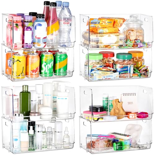 Nicunom 2 Pack Stackable Plastic Storage Bins Open Front, Clear - Image 6