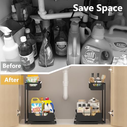 Ceetug Under Kitchen Sink Organizers and Storage, Black, 1 Pack - Image 4