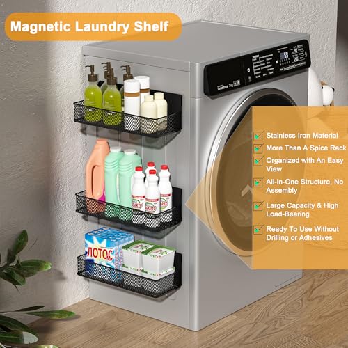 Magnetic Shelf Spice Rack Fridge Basket Whiteboard Washer - Image 4