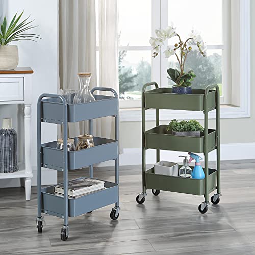 SunnyPoint 3-Tier Delicate Compact Rolling Metal Storage - Image 6