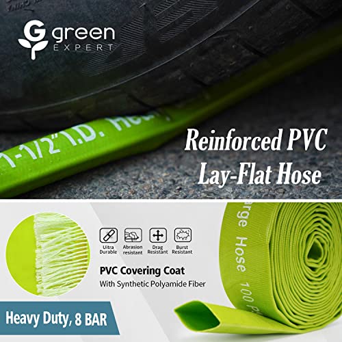 Green Expert 1.5 Inch ID PVC Lay-Flat Discharge Hose Sump Pump - Image 5
