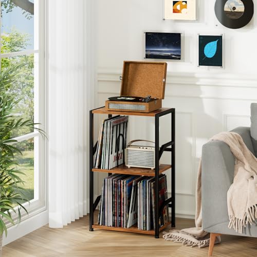 Record Player Stand, Turntable Stand with Vinyl Record Storage - Image 3