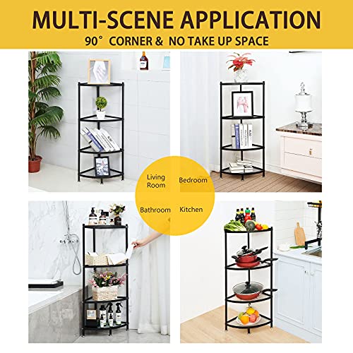 E&F Building Kitchen Corner shelf 4 Tier Black Standing Corner - Image 6