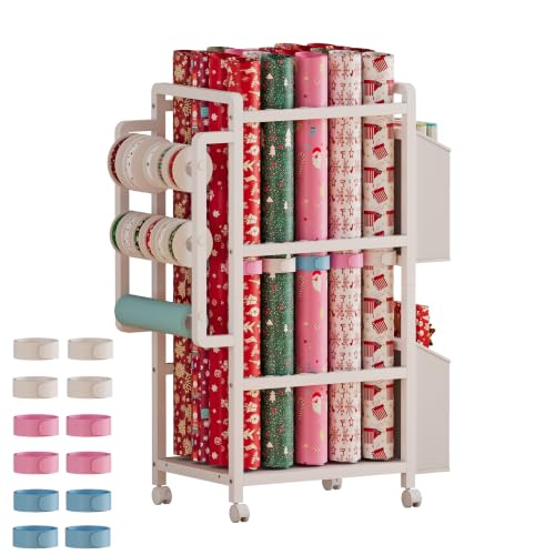 Gift Wrapping Paper Organizer&Storage Cart with Slap Bracelets - Image 2