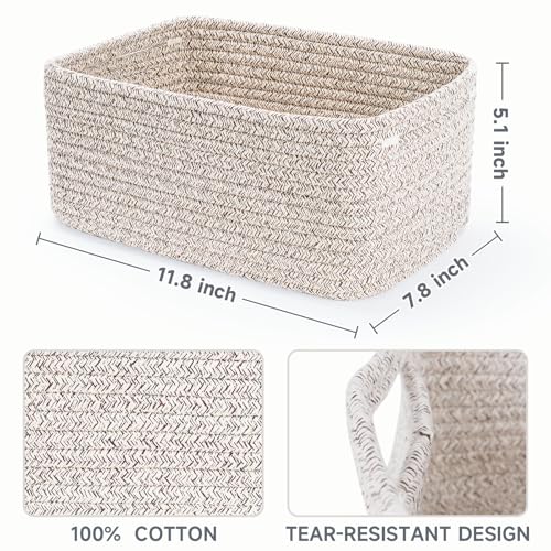 3 Pack Small Storage Baskets for Organizing, 11.8×7.8×5.1" - Image 4