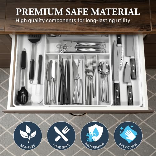 Simple Houseware Expandable Kitchen Drawer Flatware Organizer - Image 6