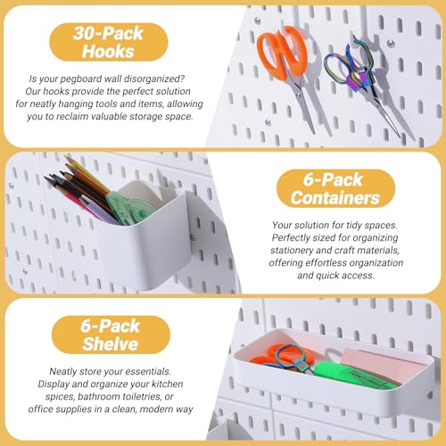 48 PCS Pegboard Wall Organizer Kit, 6 Panels with 42 Hooks - Image 7