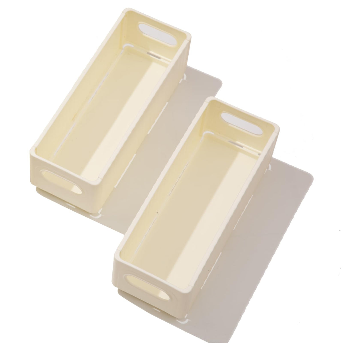 Collapsible Plastic Storage Baskets 2-Pack, Narrow Organizer Bins - Image 1