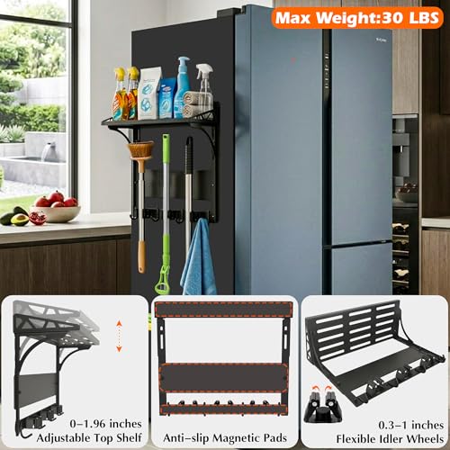 Magnetic Broom Holder,1PC Heavy Duty Magnetic Shelf Broom Rack - Image 7
