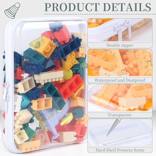 3 Pack Clear Hard Shell Zipper Case, Clear Zipper Pouches - Image 6