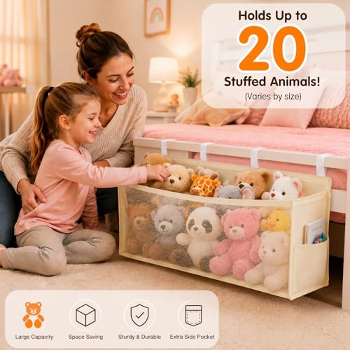 Beeveer Stuffed Toy Organizer, Hanging Plush Storage - Image 6