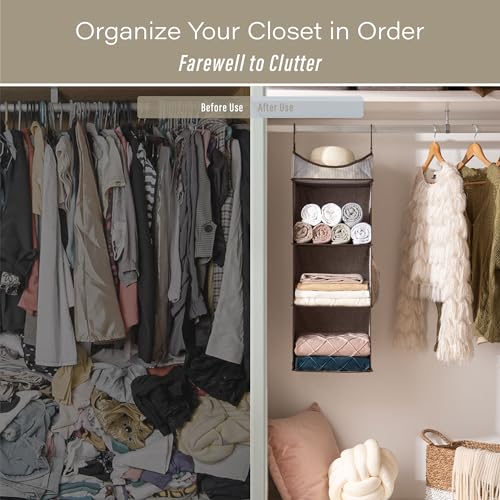 StorageWorks 3-Shelf Hanging Closet Organizer with Half - Image 7