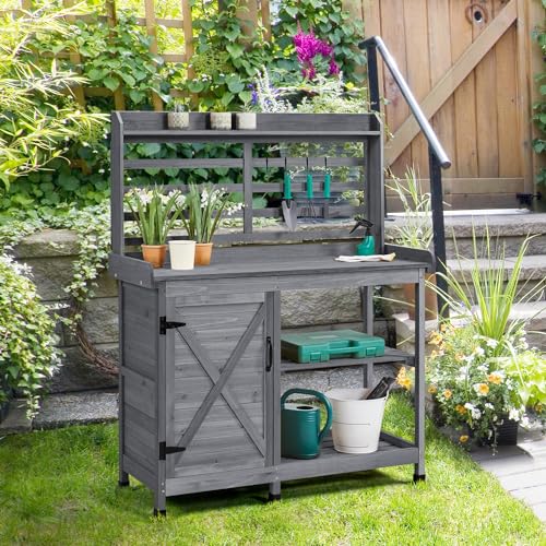 Yaheetech Outdoor Potting Bench with Storage, Planting - Image 3
