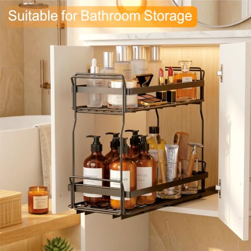 2 Pack Pull Out Spice Rack Organizer for Inside Kitchen Cabinets - Image 6