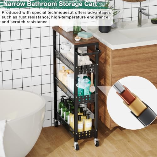 Laundry Room Slim Rolling Cart with Wheels for Between Washer - Image 6