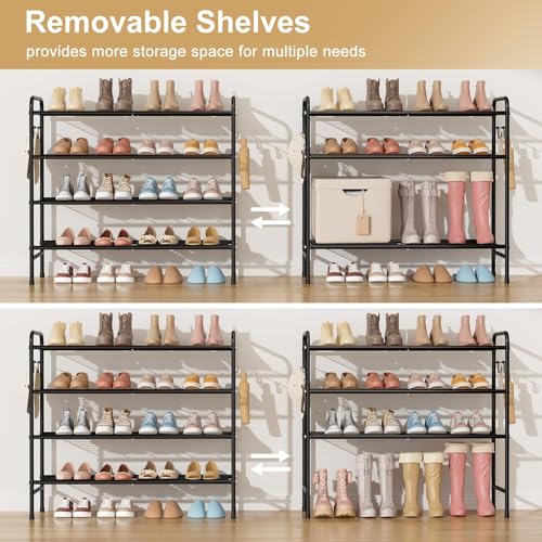 VILICK 4-Tier Shoe Rack 33" Wide Metal Shoe Organize | All Products - Image 7