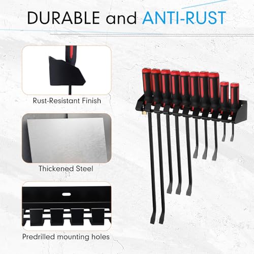 Pry Bar Holder Lockable Pry Bar Rack Wall Mount Storage - Image 5