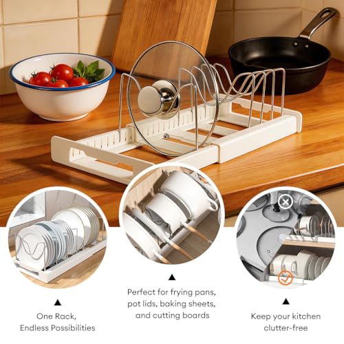 Pot Lids Organizer Rack for Cabinet and Countertop - | All Products - Image 3