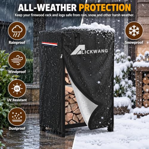 Outdoor Waterproof 17 Inch Small Firewood Rack Cover with Zipper - Image 7