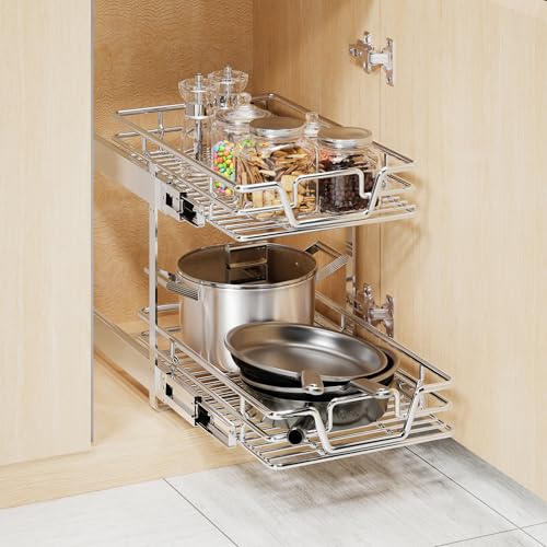 2-Tier Kitchen Cabinet,Pull Out Cabinet Organizer - Image 3